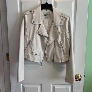 Cropped Faux Leather Jacket